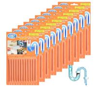 Saijer Palillos para Desagüe,120 PCS Cleaning Sticks Limpiador Enzimático Limpiador De Desagües Mantiene Tuberías De Desagüe Libres De Atascamientos para Alcantarillado Cocina (Naranja)