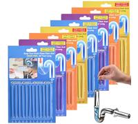 Saijer Palillos para Desagüe,96 PCS Cleaning Sticks Limpiador Enzimático Limpiador De Desagües Mantiene Tuberías De Desagüe Libres De Atascamientos para Alcantarillado Cocina(4 Colores)