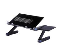 Saiji - Escritorio para laptop, mesa plegable para laptop, mesa con bandeja para cama de ordenador portátil, altura y ángulo ajustable, peso ligero, mesa portátil plegable para adultos y niños