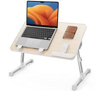 SAIJI Mesa de Cama para Laptop, Escritorio de pie Ajustable para Oficina en casa, portátil, Ligero, Plegable, para sofá, Suelo, Trabajo, Estudio, Lectura, Escritura, Comer, se Adapta a portátiles de