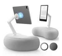 SAIJI Tablet Pillow Stand,【Magnetic Kindle Holder】 Compatible with Kindle, Tablet, iPad, iPhone, 360° iPad Holder for Bed with Ergonomic Pillow and Dual-Jointed Arm, 2 Free Magnetic Sheets (Gray)