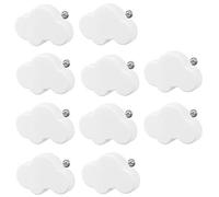 SaiKer Pomos de goma suave, 10 pomos de gabinete con forma de nube de dibujos animados, bonitos pomos de cajón para niños, para armarios, puertas, aparadores, armarios de cocina (blanco)