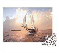 Sailboat at Sunset-Marine Adventure Style 1000Pc Adult Jigsaws Sailboat at Sunset for Adults Challenging & Brainteasing Puzzle Games 70x50cm/1000pcs
