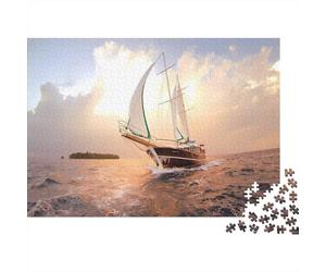 Sailboat at Sunset-Marine Adventure Style Puzzle for Adults & Age 14 Up Sailboat at Sunset Fun Present & Activity for Home Gift 38x26cm/1000pcs
