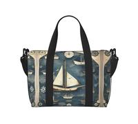Sailboat Map - Bolsa de viaje para mujer, bolsa de mano grande para fin de semana, bolsa de entrenamiento para gimnasio, bolsa de hospital para mamá, Black, Talla única