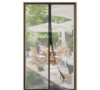 SAILIMAY Mosquitera Puerta Magnética 135x210 cm, Cierre Automático, Instalación Sin Taladrar, Cortina Mosquitera Puerta Exterior Resistente al Viento, Tallas Múltiples (Negro)