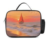 Sailing at The Seaside Insulated Lunch Bag for Women/Men Reusable Lunch Box for Office Work Picnic Beach - Leakproof Cooler Fashion Tote Bag With Handle Freezable Lunchbox