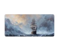 Sailing Landscape Spindrift Mouse Pad Non-Slip Rubber Gaming Keyboard Mousepad with Stitched Edges for Home Office