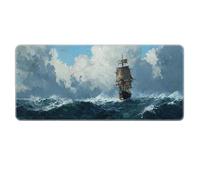 Sailing Landscape Spindrift Mouse Pad Non-Slip Rubber Gaming Keyboard Mousepad with Stitched Edges for Home Office