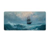 Sailing Landscape Spindrift Mouse Pad Non-Slip Rubber Gaming Keyboard Mousepad with Stitched Edges for Home Office