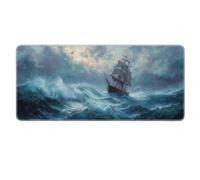 Sailing Landscape Spindrift Mouse Pad Non-Slip Rubber Gaming Keyboard Mousepad with Stitched Edges for Home Office