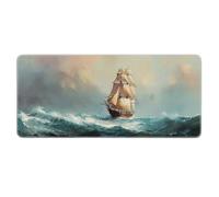 Sailing Landscape Spindrift Mouse Pad Non-Slip Rubber Gaming Keyboard Mousepad with Stitched Edges for Home Office