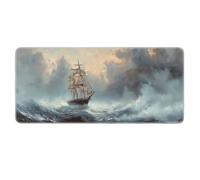 Sailing Landscape Spindrift Mouse Pad Non-Slip Rubber Gaming Keyboard Mousepad with Stitched Edges for Home Office