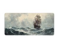 Sailing Landscape Spindrift Mouse Pad Non-Slip Rubber Gaming Keyboard Mousepad with Stitched Edges for Home Office