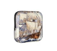 Sailing Ship Ocean - Bolsa de almacenamiento a prueba de épocas, funda de viaje de higiene femenina para toallas sanitarias, bolsa mensural discreta para bolso de oficina