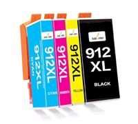 Sailner 912XL - Cartucho de Tinta Compatible con HP 912 XL para HP OfficeJet Pro 8022 8024 8020 8023 para HP OfficeJet 8012 8010 8014 8015 8017, Negro, Cian, Magenta, Amarillo,Pack de 4