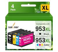 SAILNER 953XL Cartucho de Tinta Compatible con HP 953 XL para HP Officejet Pro 7720 7730 7740 8210 8218 8710 8715 8718 8720 8725 8728 8730 8740 (Negro Magenta Amarillo Cian)
