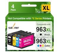 SAILNER 963XL - Cartuchos de Tinta compatibles con Cartuchos HP 963 XL para OfficeJet Pro 9010, 9012, 9014, 9015, 9016, 9018, 9019, 9020, 9022, 9025, Negro, Cian, Magenta, Amarillo, 4 Paquetes