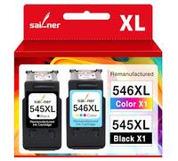Sailner PG-545XL CL-546 XL Reemplazo para Tinta Canon 545 546 para Cartucho Canon 545 y 546 XL para Pixma TS3350 TS3355 TS3150 TS3400 TS3450 TR4650 TR4651 TR4550 TR4551 MG2550s MG2950 (2-Pack)