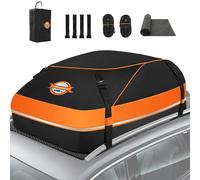Sailnovo Bolsa de Techo de Coche de 15 pies cúbicos/430 L, Caja de Almacenamiento Impermeable para Techo de Coche, Cajas de Techo Resistentes para automóviles con Barras de Techo o sin Bastidor | con