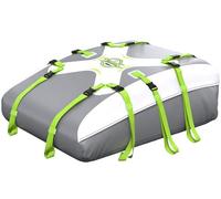 Sailnovo Cofre de Techo 580 L/20 cúbicos, Impermeable Bolsa de Techo, con 6 Ganchos con Alfombrilla Antideslizante Cerrar para Puerta, Apto para Coches sin Portaequipajes(Gris-Verde)