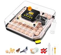 Sailnovo Incubadora de Huevos Automática 48 Huevos con Control Preciso Temperatura/Humedad, Volteador Automático de Huevos, Vista 360°, Ovoscopio Para Huevos, Para Gallina/Pato/Codorniz,Gris