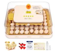 Sailnovo Incubadora de Huevos, Incubadora de 56 Huevos con Volteo Automático de Huevos, Control de Temperatura y Añadido Automático de Humedad, Incubadoras de Gallina, Codorniz, Pato, Amarillo