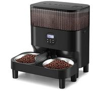 Sailnovo Sailvono Comedero automático para Gatos, Altura Regulable, 5 l, Control cronometrado, 1-4 Comidas al día, grabadora de Voz de 10 s para Mascotas pequeñas y Medianas, Color Negro