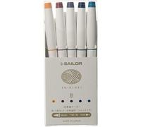 セーラー万年筆 Sailor 25-5101-003 - Pluma estilográfica, a base de agua, marcadores de tejido para las cuatro estaciones, otoño, juego de 5 colores