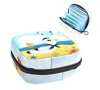 Sailor Gaviota en la playa bolsa portátil, bolsa de almacenamiento de tampones para servilletas sanitarias, Varios colores, 4.7x6.6x6.6 in/12x17x17 cm