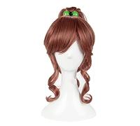 Sailor Jupiter Kino Makoto Cosplay Wigs Short Brown Ponytail Heat Resistant Synthetic Hair Wig + Wig Cap + Hair Rope