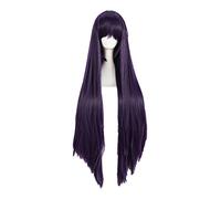 Sailor Mars Rei Hino Cosplay Wig 100CM Long Straight Purple Black Heat Resistant Synthetic Hair Wigs + Wig Cap