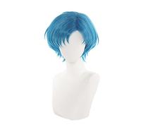 Sailor Mercury Mizuno Ami Styled Cosplay Wig Short Cyan Blue Heat Resistant Synthetic Hair Wig + Wig Cap