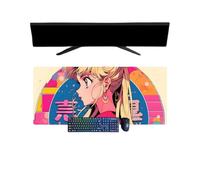 Sailor Moon - Alfombrilla de ratón XXL, 800 x 300 mm, alfombrilla de ratón para teclado para juegos impermeable y 3 mm, base de goma antideslizante, superficie texturizada