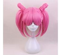 Sailor Moon Chibi Moon Cosplay pelucas rosa mujeres resistente al calor pelo sintético Chibiusa Perucas Anime Disfraz peluca + peluca Cap KUMZ4492