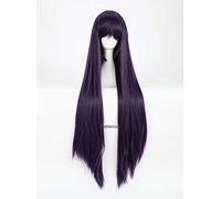 Sailor Moon Sailor Mars Rei Hino Cosplay Pelucas 10 0cm Peluca de pelo sintético de color negro largo y recto Peluca de pelo sintético + peluca
