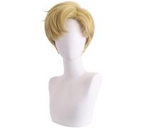 Sailor Uranus Cosplay Pelucas Mujer Oro Corto Varias Capas Peluca Sailor Moon Tenoh Haruka Halloween Carnaval Fiesta Mascarada Actuaciones Disfraz Accesorios Anime Wig