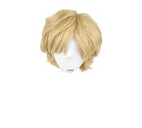 Sailor Uranus Tenoh Haruka Cosplay Wig Short Linen Blonde Heat Resistant Synthetic Hair Wigs + Wig Cap