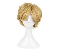 Sailor Uranus Tenoh Haruka Short Wig Cosplay Costume Linen Blonde Heat Resistant Synthetic Hair Wig + Hairnet