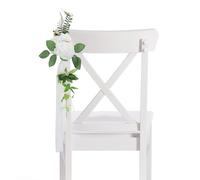 SailorMoon Decoración de silla de boda Decoración floral para silla de boda Set The Scene 10 PCS Silla de boda Decoración floral Reutilizable Silla Decoraciones para bodas, fiestas (blanco + verde)