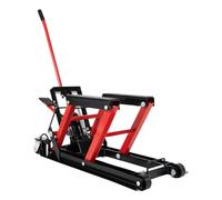 SailorMoon Elevador hidráulico para motocicleta, 680 kg, rango de elevación 115-365 mm, con 2 ruedas rectas y 2 ruedas universales, plataforma elevadora para motos de carreras, motos de playa, motos