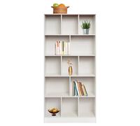 SailorMoon Estantería para libros de 5 niveles, 80 x 24 x 180 cm, 30 kg, estantería de pie con 7 compartimentos, estantería de oficina, estantería de cubos, estantería de pie para salón, dormitorio