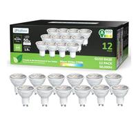sailsco Clase A GU10 LED Spot Bombilla Blanco Cálido 1.9W 2700K 345 Lumen,GU10 Bombilla de Ahorro de Energía 50W Lámpara Incandescente de Repuesto,ángulo de haz 36°,No Regulable,12 piezas