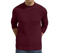 Sailwind Jumper para Hombres Cuello Redondo Vintage Slim Lana Prendas De Punto para Hombres Classic Warm Mens Sweater (Rojo Vino, S)