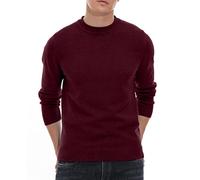 Sailwind Jumper para Hombres Cuello Redondo Vintage Slim Lana Prendas De Punto para Hombres Classic Warm Mens Sweater (Rojo Vino, M)