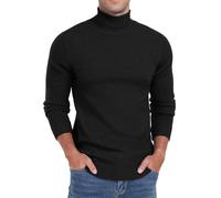 Sailwind - suéter de punto para hombre, jersey de cuello redondo con ajuste delgado, básico, de invierno, de manga larga, casual, Negro, S