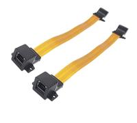 Saim Cable de puente Ethernet plano RJ45 hembra a hembra, conector F para casa/ventana de coche, adaptador Cat5 o Cat6, cable ultrafino de 11.8 pulgadas