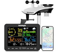 Sainlogic Estación Meteorológica Inteligente Wi-Fi, Pronóstico Meteorológico por IA 24/7 de Weatherseed®, Alertas por Email, Pluviómetro Digital, Almacenamiento de Datos Históricos de 2 Años