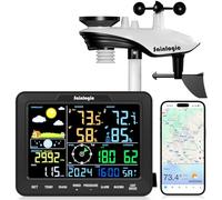 Sainlogic Estación Meteorológica Inteligente WiFi, Pronóstico Meteo IA 24/7 Weatherseed®, Alarma App/Correo Electrónico, Anemómetro y Pluviómetro Digitales, Almacenamiento de Datos de 2 Años