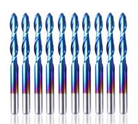 SainSmart Genmitsu - 10 piezas Nano Azul Coat Rebanadora de cabeza esférica CNC, 1/8 "vástago espiral upcut 2 fresas transversales